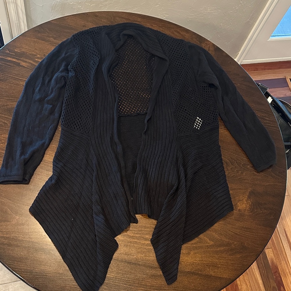 Coldwater Creek Black Open-Front Cardigan